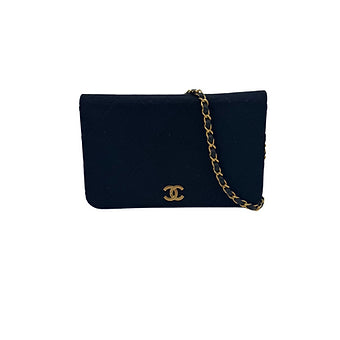 CHANEL Push Lock Matelassé Cotton Shoulder Bag