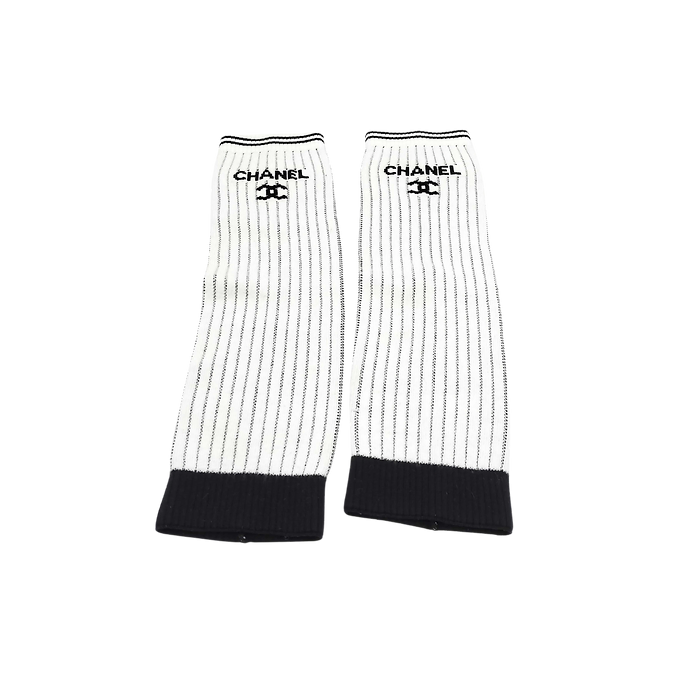 CHANEL White Gaiter Socks