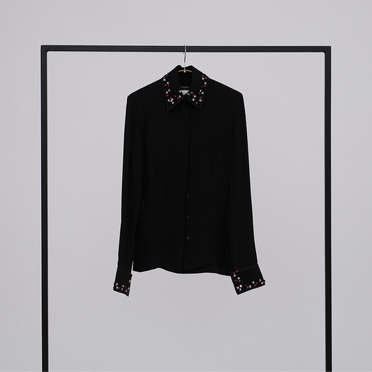 CHANEL Silk Shirt with Coco Mark