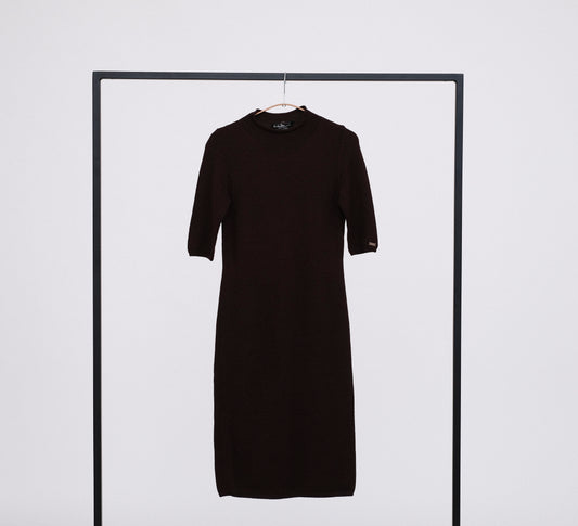 Salvatore Ferragamo Brown Knit Dress