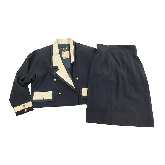 CHANEL Sailor Wool Jacket and Skirt Set