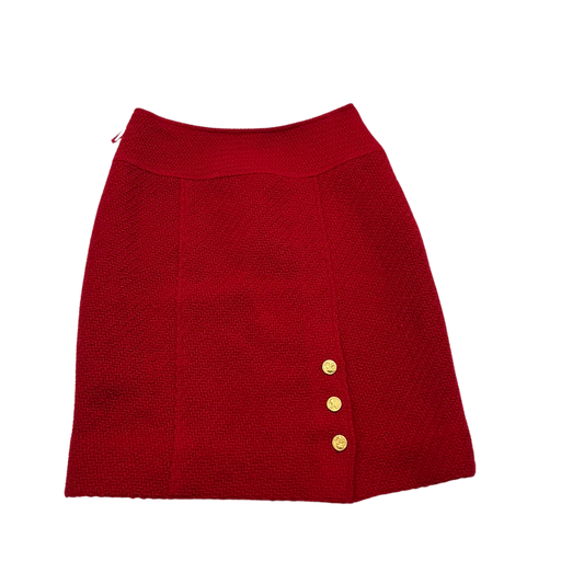 CHANEL Tweed Skirt with Coco Mark Buttons