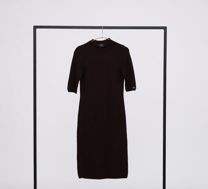 Salvatore Ferragamo Brown Knit Dress