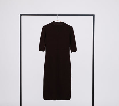 Salvatore Ferragamo Brown Knit Dress